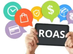 Sign with graphical elements of ROAS