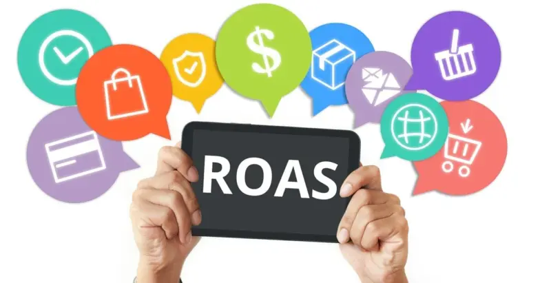 Sign with graphical elements of ROAS