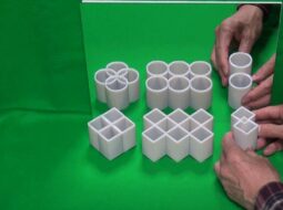 mirror images making it seem like there is twice as much. illustrating the capacity illusion.