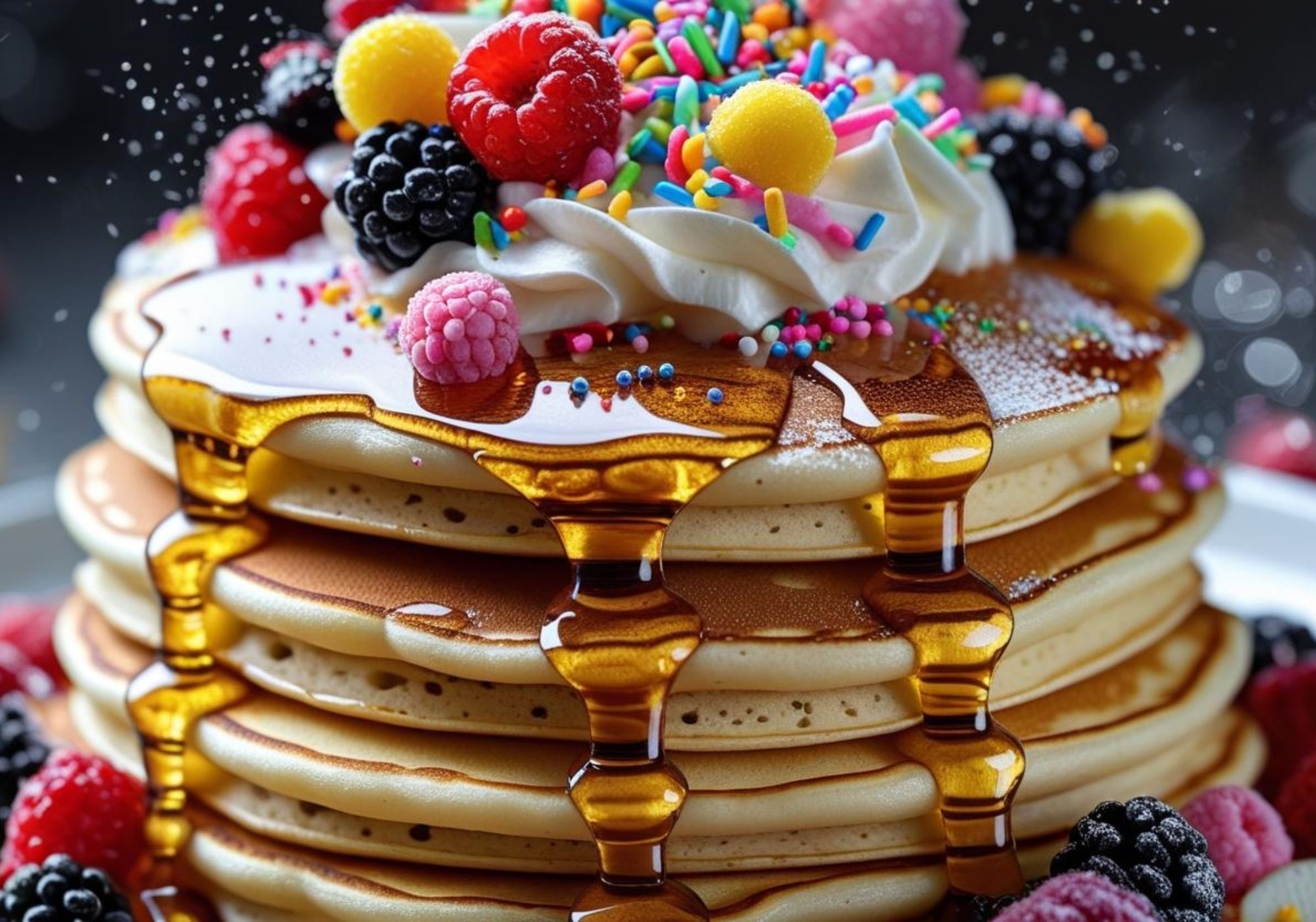 stack of pancakes with lots of decorations to signify a metric stack trap